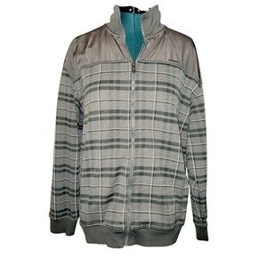 Men's Ecko Unltd Full-Zip Lightweight Jacket Size XL Green Plaid Pockets Blend
